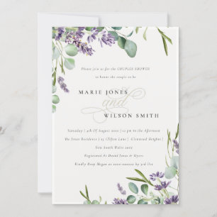Lavender Eucalyptus Bunch Couples Shower Invite Bedankkaart
