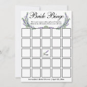 Lavender eucalyptus elegant Bridal bingo game card Kaart (Voorkant)