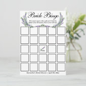 Lavender eucalyptus elegant Bridal bingo game card Kaart (Staand voorkant)