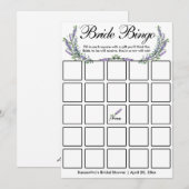 Lavender eucalyptus elegant Bridal bingo game card Kaart (Voorkant / Achterkant)