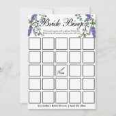 Lavender eucalyptus elegant Bridal bingo game card Kaart (Voorkant)