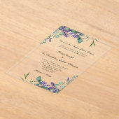 Lavender Eucalyptus Elegant Formal Wedding Acryl Uitnodigingen (Laagn)