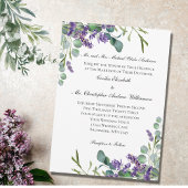Lavender Eucalyptus Elegant Formal Wedding Kaart