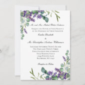 Lavender Eucalyptus Elegant Formal Wedding Kaart (Voorkant)