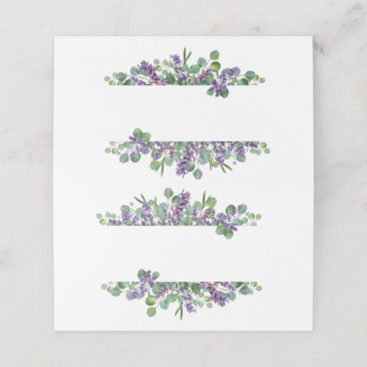 Lavender Eucalyptus Elegant Wedding Plaatskaartje (Buitenkant ongevouwen)