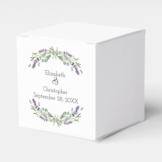 Lavender Eucalyptus Floral Botanical Wedding Bedankdoosjes (Voorkant Zijde)