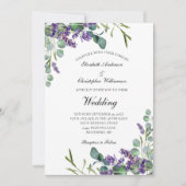 Lavender Eucalyptus Floral Botanical Wedding Invem Kaart (Voorkant)