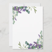 Lavender Eucalyptus Floral Botanical Wedding Invem Kaart (Achterkant)