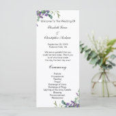Lavender Eucalyptus Floral Botanical Wedding Menu (Staand voorkant)