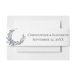 Lavender Eucalyptus Floral Botanical Wedding Uitnodigingen Wikkel
