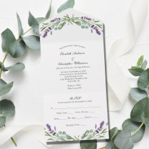 Lavender Eucalyptus Floral Trifold Wedding