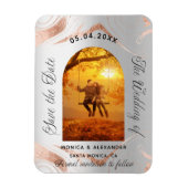 Lavender eucalyptus foto bruiloft met datum magneet (Verticaal)