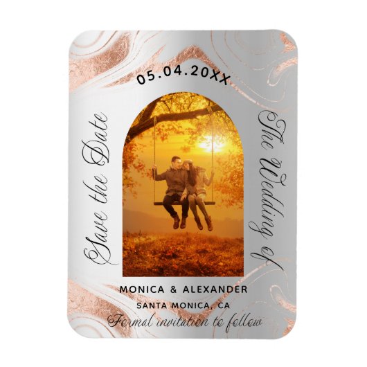 Lavender eucalyptus foto bruiloft met datum magneet (Verticaal)