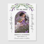 Lavender eucalyptus foto bruiloft met datum magnetische uitnodiging (Voorkant)