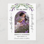 Lavender eucalyptus foto QR bruiloft met uitzonder Aankondigingskaart (Voorkant)