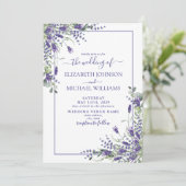 Lavender Eucalyptus Greenery Foto Weddenschap Kaart (Staand voorkant)