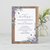 Lavender Eucalyptus Greenery Foto Weddenschap Kaart (Staand voorkant)