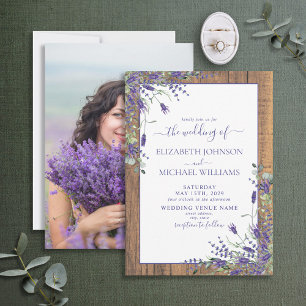 Lavender Eucalyptus Greenery Foto Weddenschap Kaart