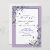 Lavender Eucalyptus Greenery Foto Wedding Invitat Kaart (Voorkant)