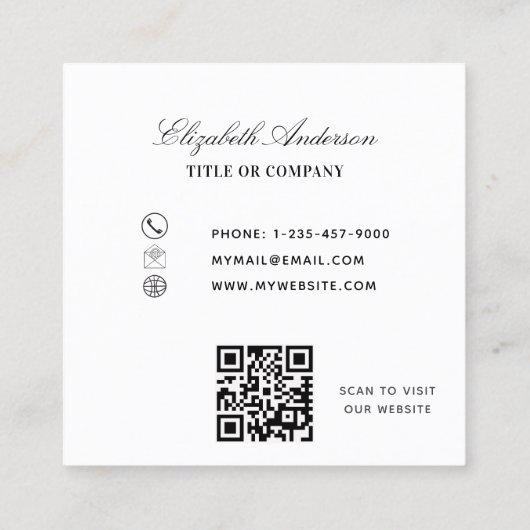 Lavender eucalyptus greenery QR code Vierkante Visitekaartje (Achterkant)