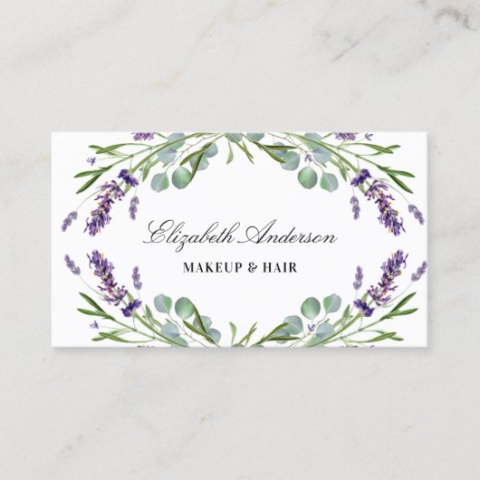 Lavender eucalyptus greenery QR code Visitekaartje (Voorkant)