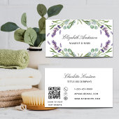 Lavender eucalyptus greenery QR code Visitekaartje