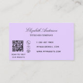 Lavender eucalyptus greenery QR code Visitekaartje (Achterkant)