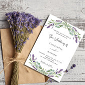 Lavender eucalyptus greenery violet bruiloft kaart