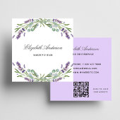 Lavender eucalyptus greenery violet QR-code Vierkante Visitekaartje