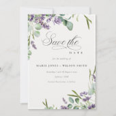 Lavender Eucalyptus Leafy Bunch Save the Date Kaar Bedankkaart (Voorkant)
