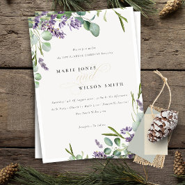 Lavender Eucalyptus Leafy Bunch Vow Renewal Invite Bedankkaart
