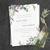 Lavender Eucalyptus Leafy Bunch Wedding Invite Bedankkaart