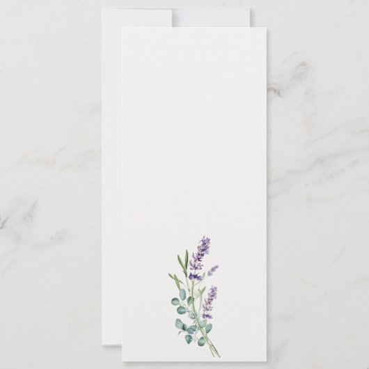 Lavender Eucalyptus Leafy Bunch Wedding Menu Kaart (Achterkant)