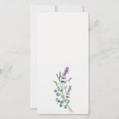 Lavender Eucalyptus Leafy Bunch Wedding Menu Kaart (Achterkant)