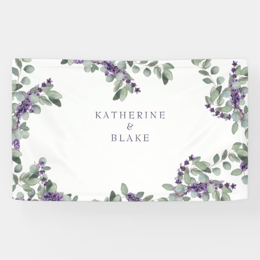 Lavender & Eucalyptus Names Wedding Spandoek (Horizontaal)