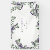 Lavender & Eucalyptus Names Wedding Spandoek (Verticaal)