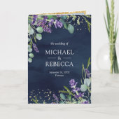 Lavender Eucalyptus Navy Blue QR Code Wedding (Voorkant)