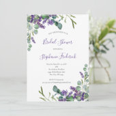 Lavender Eucalyptus Paars Greenery Vrijgezellenfee Kaart (Staand voorkant)