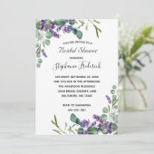 Lavender Eucalyptus Paars Greenery Vrijgezellenfee Kaart (Staand voorkant)