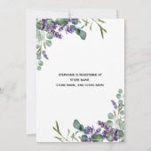 Lavender Eucalyptus Paars Greenery Vrijgezellenfee Kaart (Achterkant)