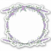 Lavender Eucalyptus paarse waterverf rozen Sticker (Voorkant)