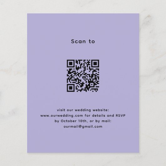Lavender eucalyptus QR bruiloft (Achterkant)