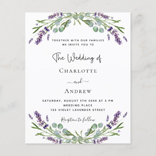 Lavender eucalyptus QR bruiloft (Voorkant)