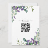 Lavender Eucalyptus QR code Greenery Wedding Save The Date (Achterkant)