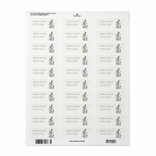 Lavender & Eucalyptus Return Address Label (Full Sheet)