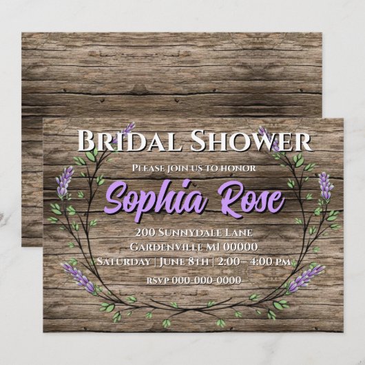 Lavender Eucalyptus romantisch Vrijgezellenfeest Kaart (Voorkant / Achterkant)