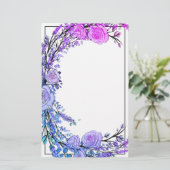 Lavender, Eucalyptus, roze paarse blauwgroen rozen Briefpapier (Staand voorkant)