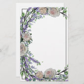 Lavender, Eucalyptus, roze rozen Briefpapier (Voorkant / Achterkant)