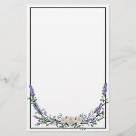 Lavender Eucalyptus roze rozen Briefpapier