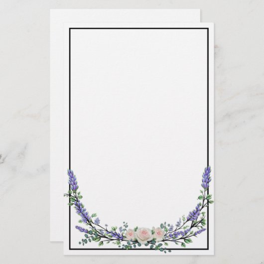 Lavender Eucalyptus roze rozen Briefpapier (Voorkant / Achterkant)